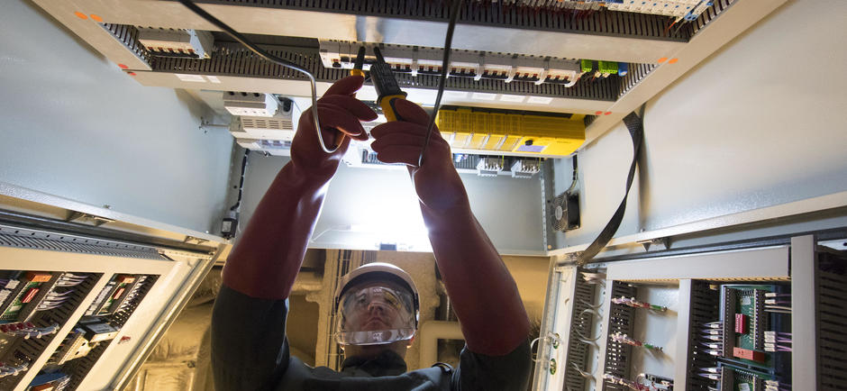 Electrician at work